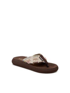 Spotlight Brown Multi Woven Flip Flop